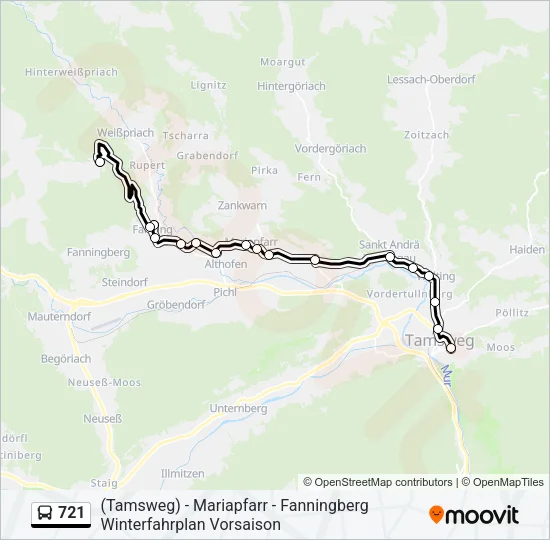 721 Bus Line Map