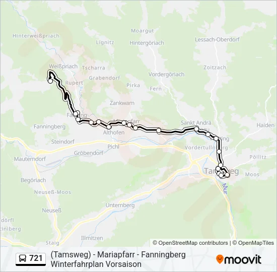 721 Bus Line Map