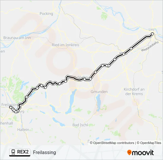 REX2 Train Line Map