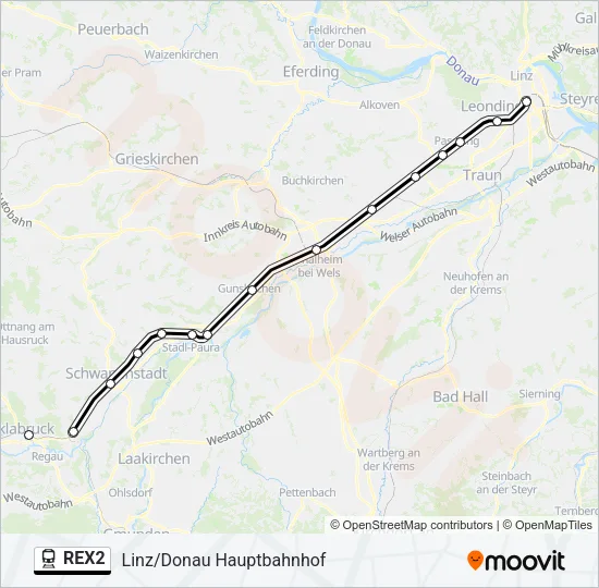 REX2 Train Line Map
