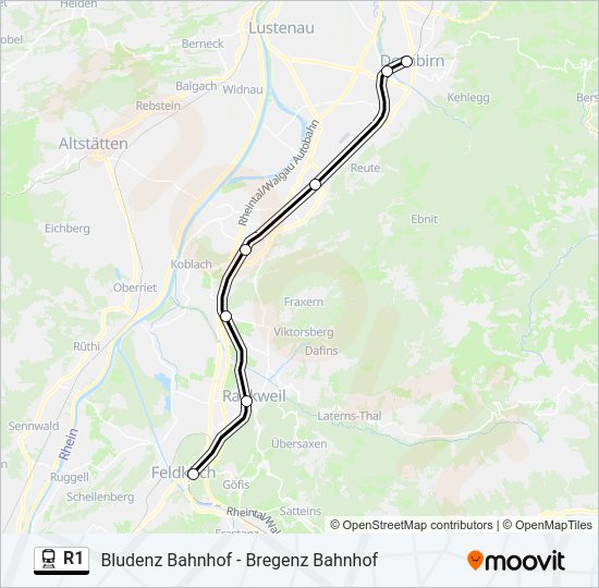 R1 Train Line Map