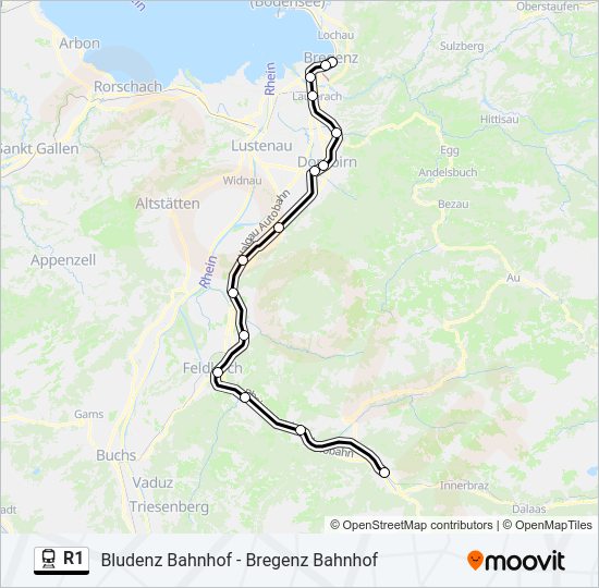 R1 Train Line Map