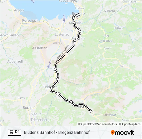 R1 Train Line Map