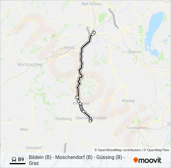 B9 Bus Line Map