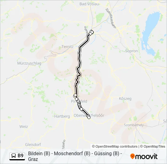 B9 Bus Line Map
