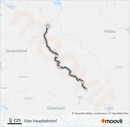 CZ3 Train Line Map