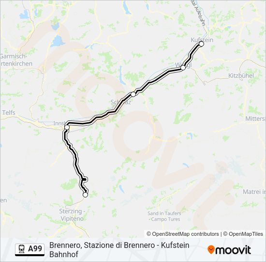 A99 Train Line Map