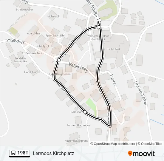 198T Bus Line Map