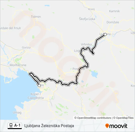 A-1 Train Line Map