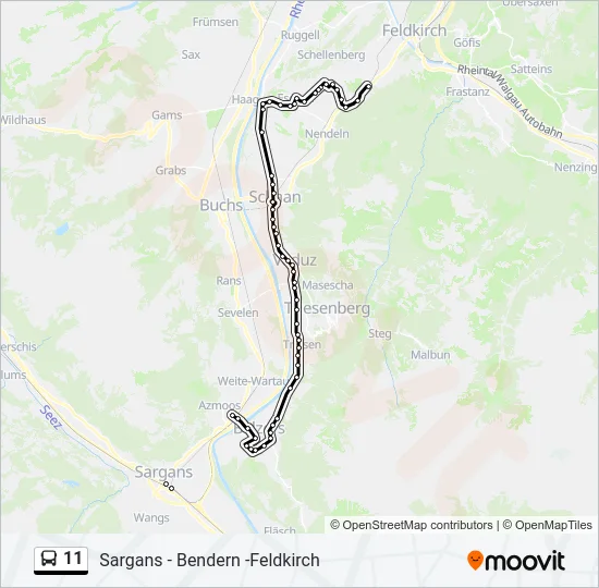 11 Bus Line Map