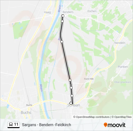 11 Bus Line Map