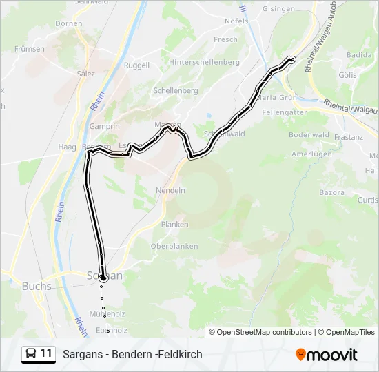11 Bus Line Map
