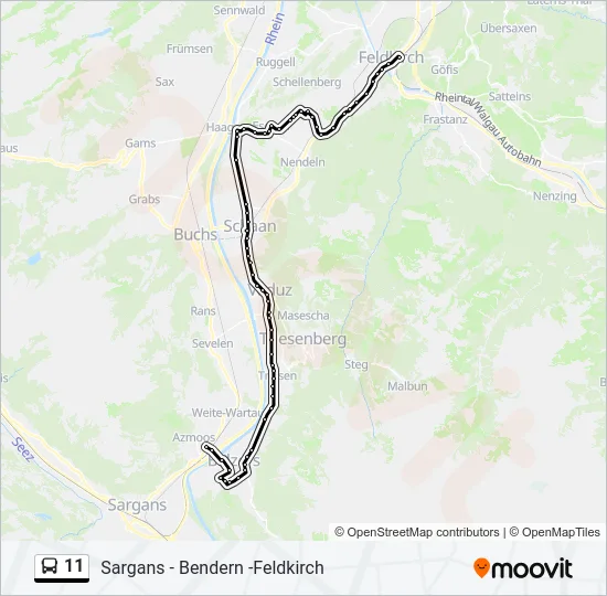11 Bus Line Map