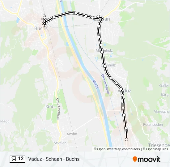 12 Bus Line Map