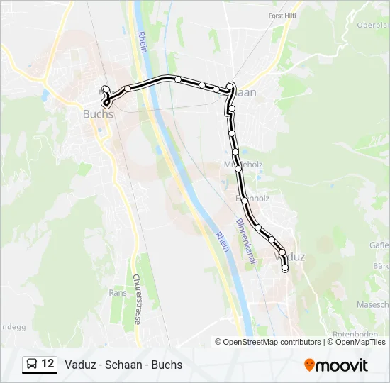 12 Bus Line Map