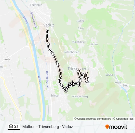 21 Bus Line Map