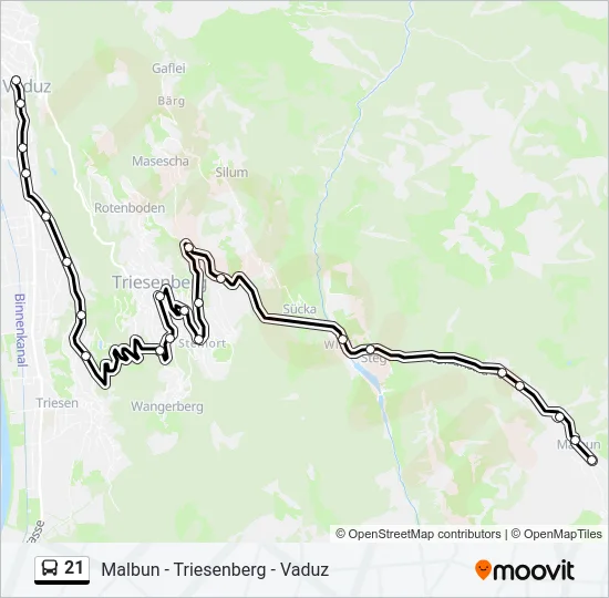 21 Bus Line Map