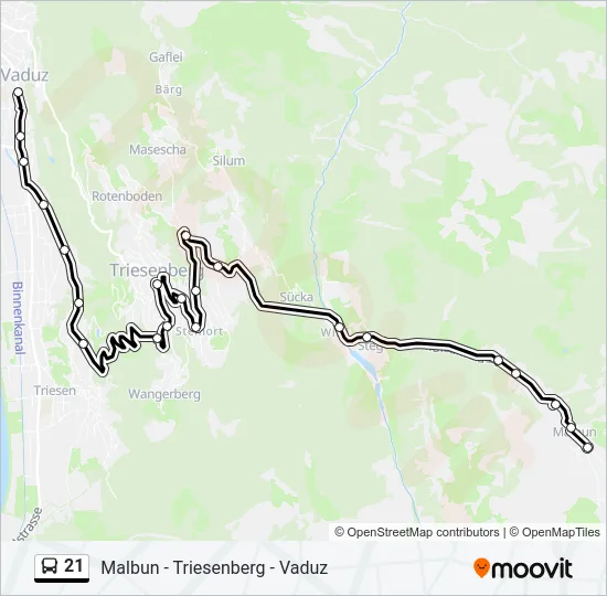 21 Bus Line Map