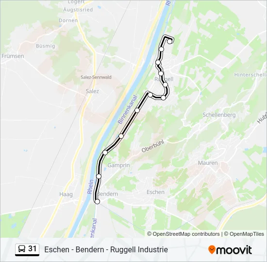 31 Bus Line Map