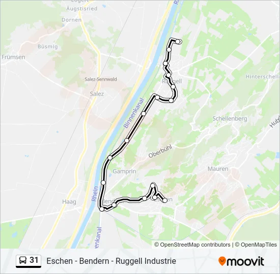 31 Bus Line Map