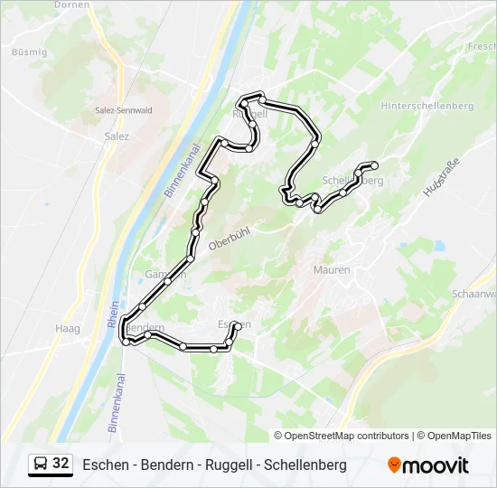 32 Bus Line Map