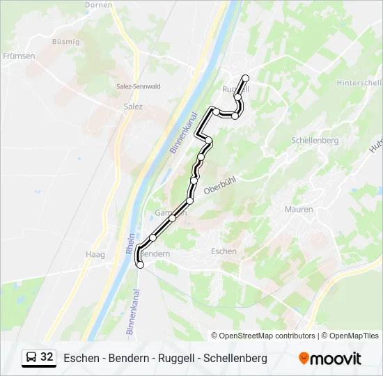 32 Bus Line Map