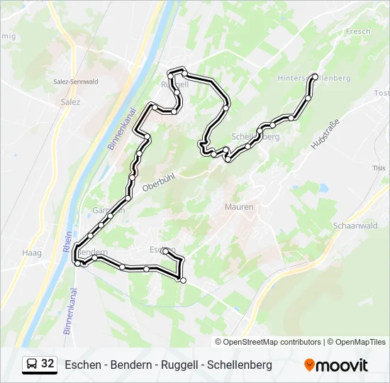 32 Bus Line Map
