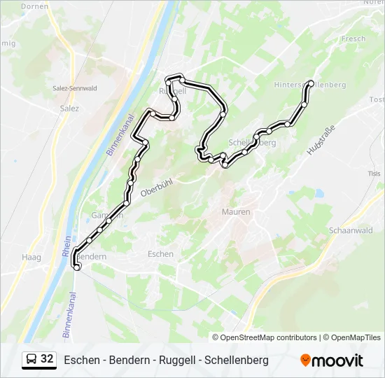 32 Bus Line Map