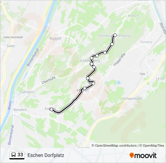 33 Bus Line Map