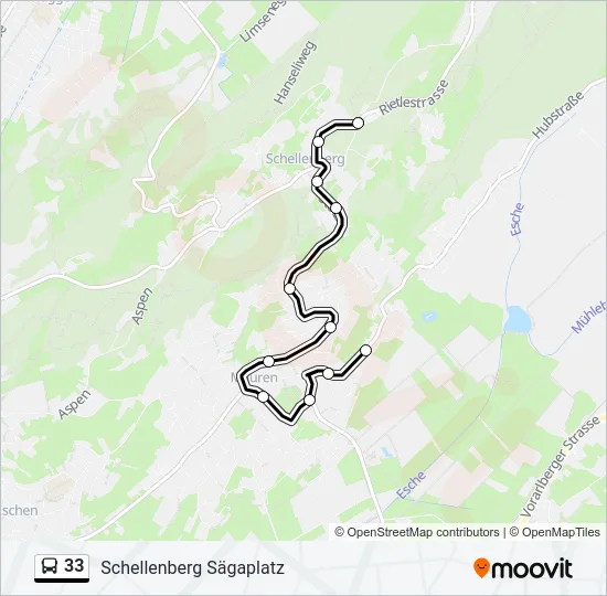 33 Bus Line Map