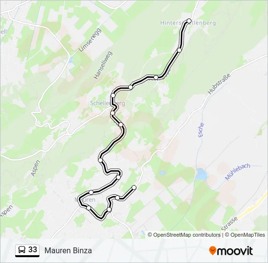 33 Bus Line Map