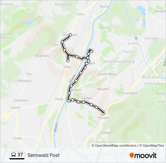 37 Bus Line Map