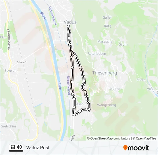 40 Bus Line Map