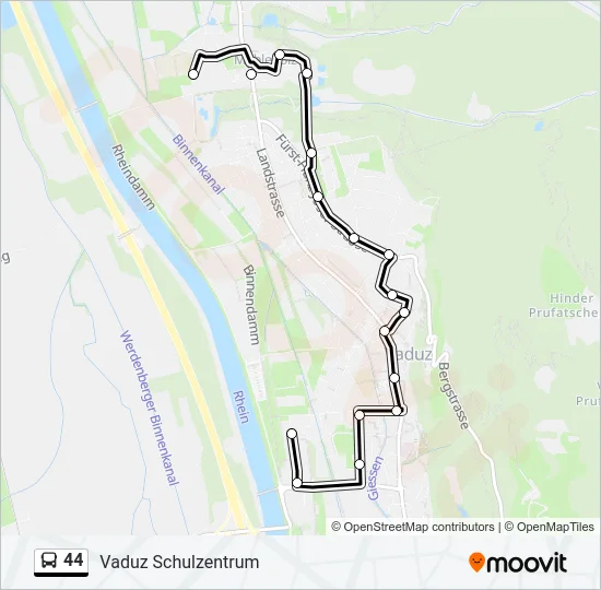 44 Bus Line Map