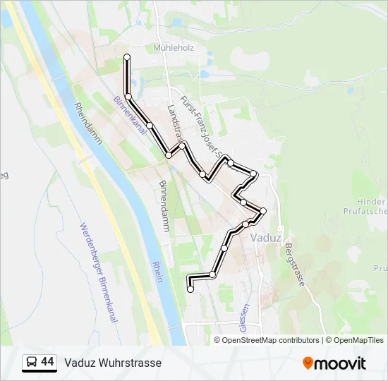 44 Bus Line Map