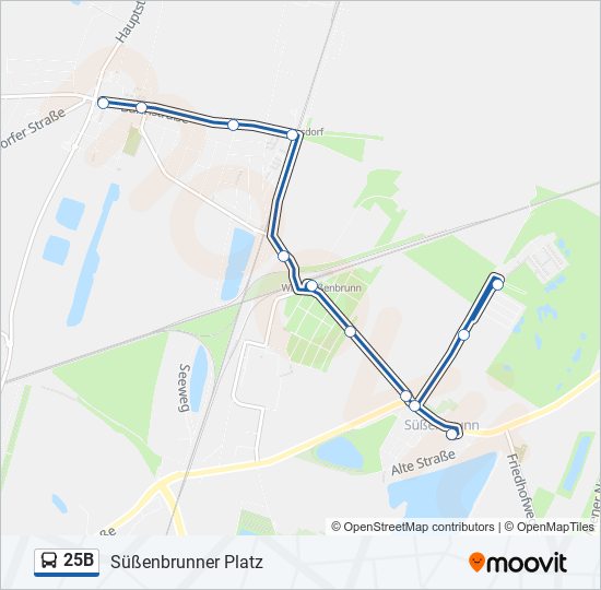 25B bus Line Map