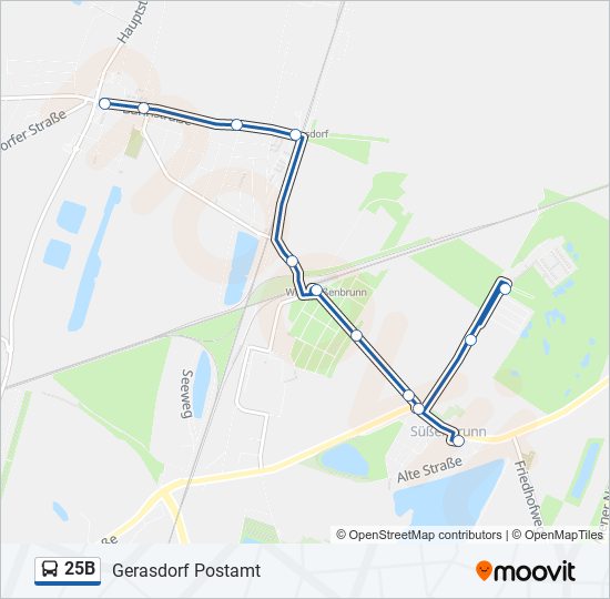 25B bus Line Map