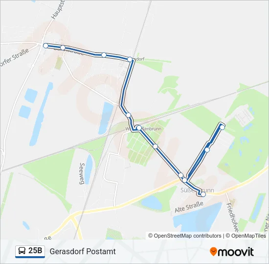 25B Bus Line Map