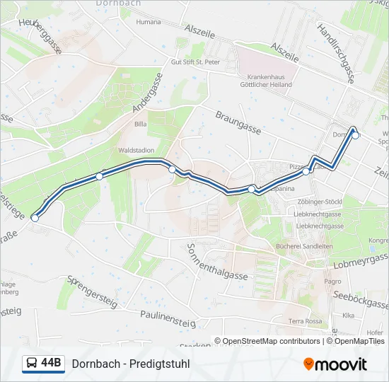 44B Bus Line Map
