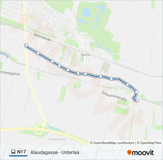 N17 Bus Line Map