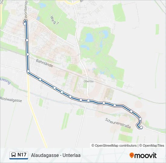 N17 Bus Line Map