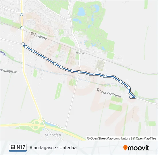 N17 Bus Line Map