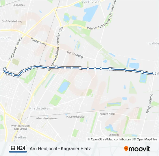 N24 Bus Line Map