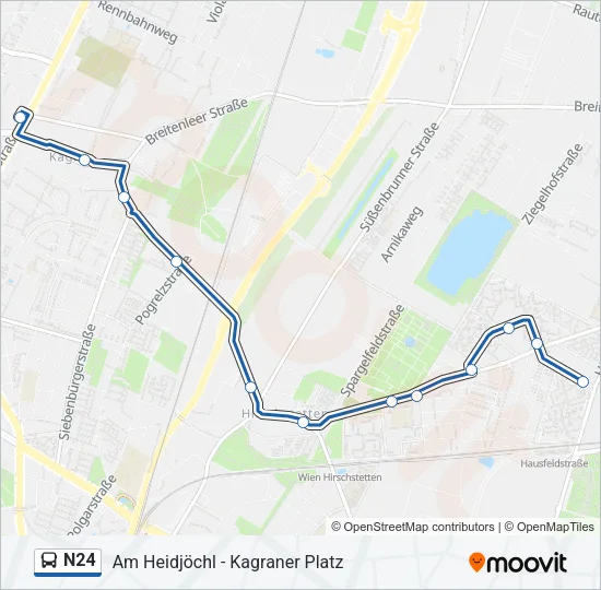 N24 Bus Line Map