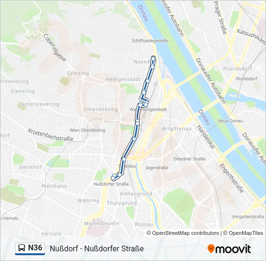 N36 Bus Line Map