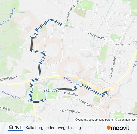 N61 Bus Line Map