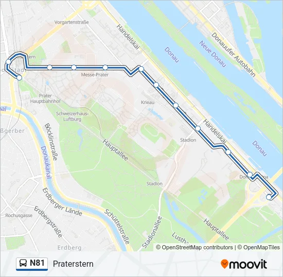 N81 Bus Line Map