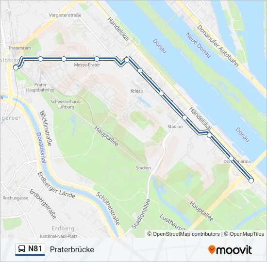 N81 Bus Line Map