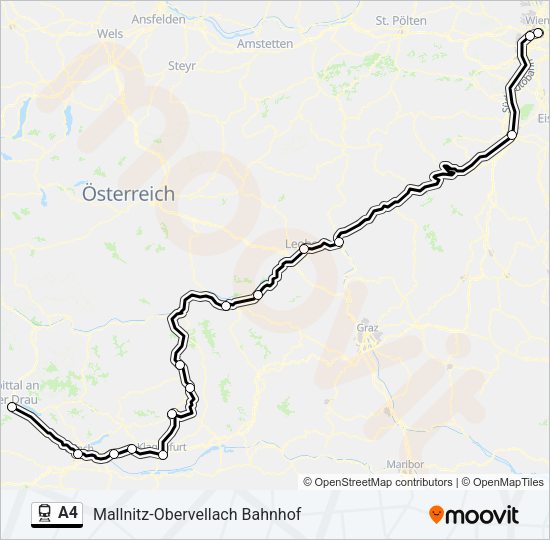 A4 Train Line Map