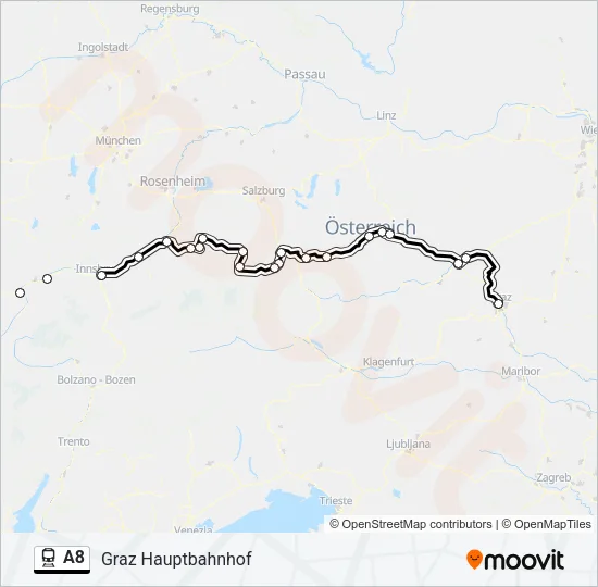 A8 Train Line Map